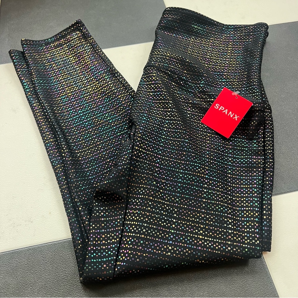 NWT SPANX Leggings 7/8 in Metallic Mist